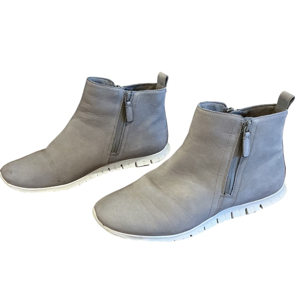 Cole Haan Zerogrand Waterproof Gray‎ Nubuck Leather Ankle Boots W15262 Womens 9B
